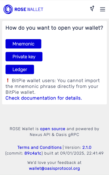 Access an Existing Wallet